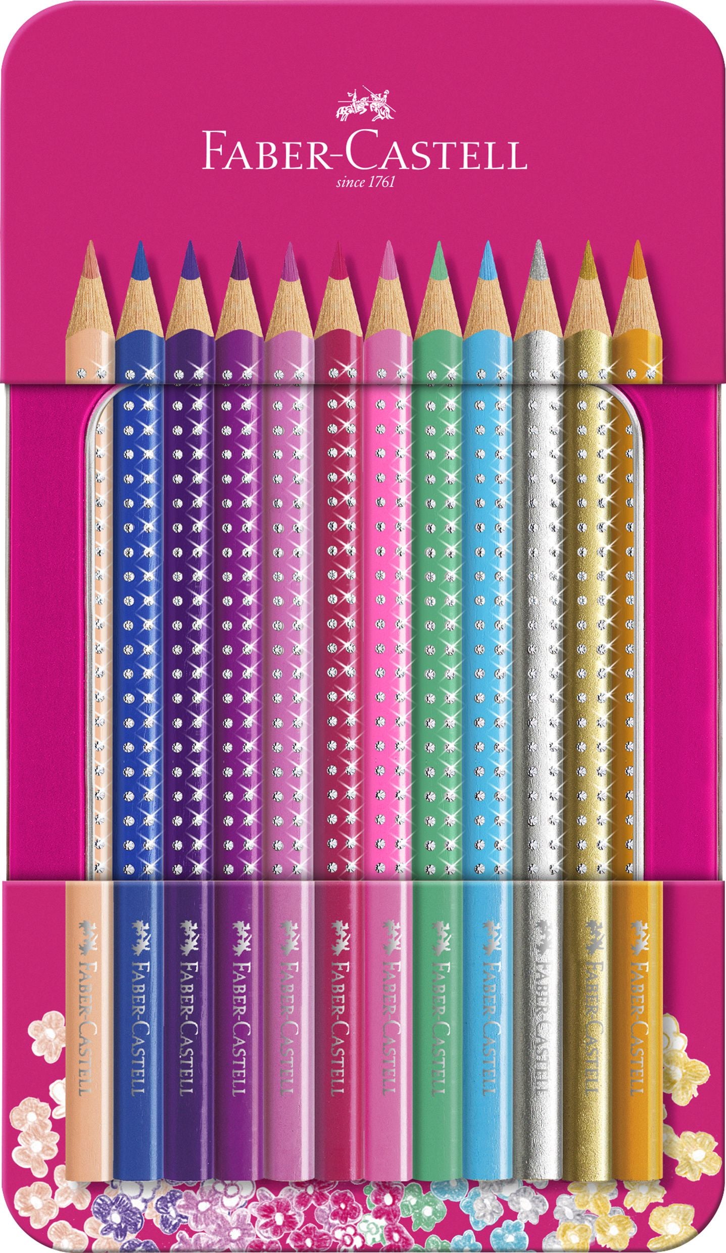 SET CADOU 12 CREIOANE COLORATE SPARKLE FABER-CASTELL SET CADOU 12 CREIOANE COLORATE SPARKLE FABER-CASTELL